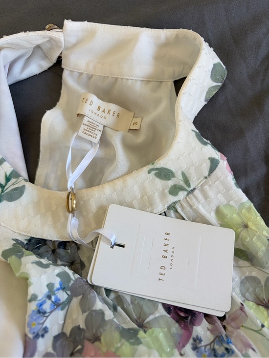 Ted Baker Dresses & Skirts - Ted Baker White Dress with Multicolor Floral Pattern